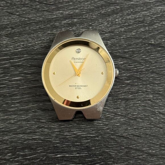 Armitron Diamond Stainless Steel Water Resistant Watch Silver And Gold Tone - Picture 6 of 6